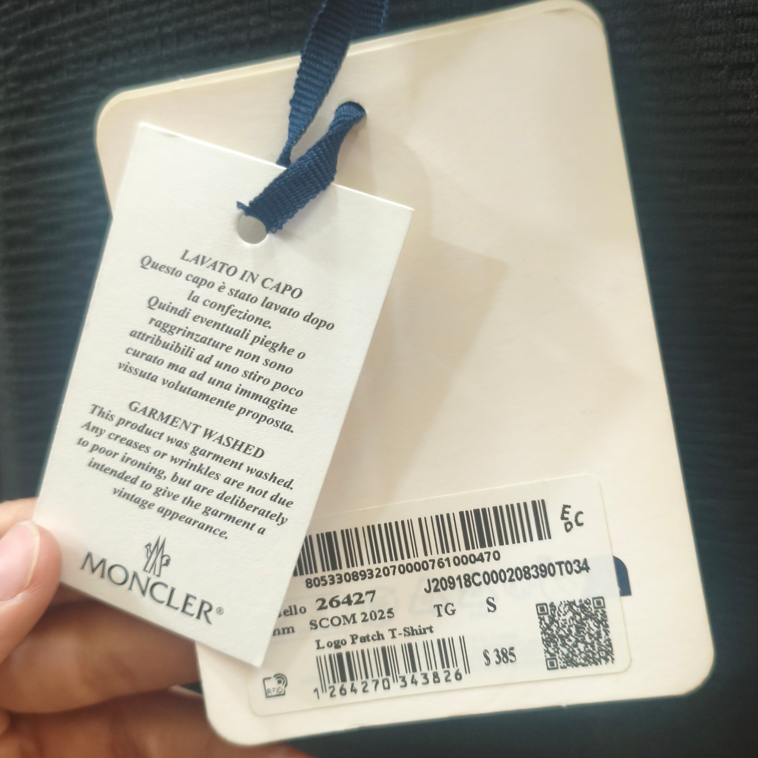 تیشرت مردانه مراکشی برند Moncler دارای بارکد اصالت