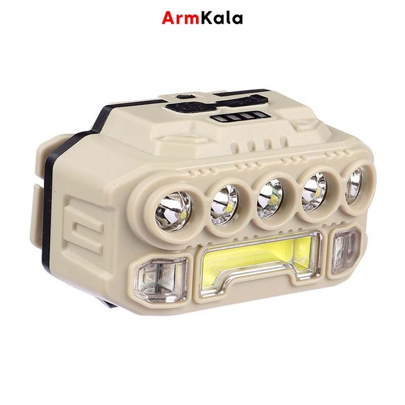 چراغ پیشانی شارژی COB سنسوردار مدل HX-817S