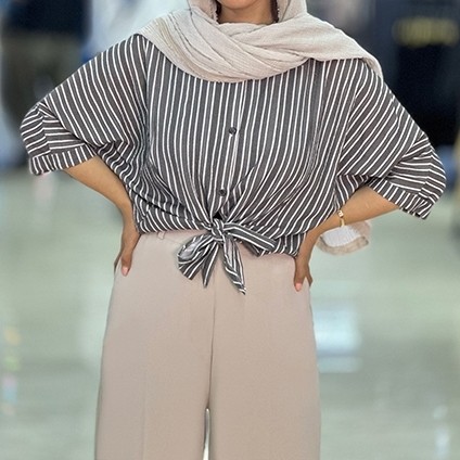 شومیز گره ای ینزی راه راه