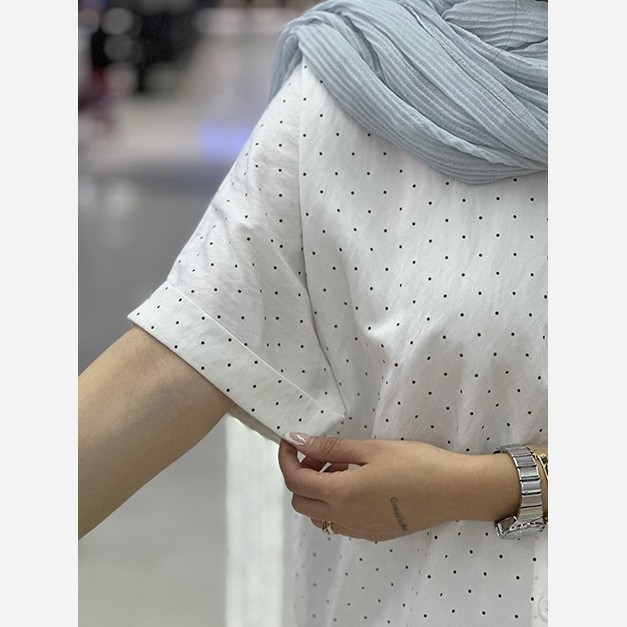 شومیز کتان سیلک آستین دوبل