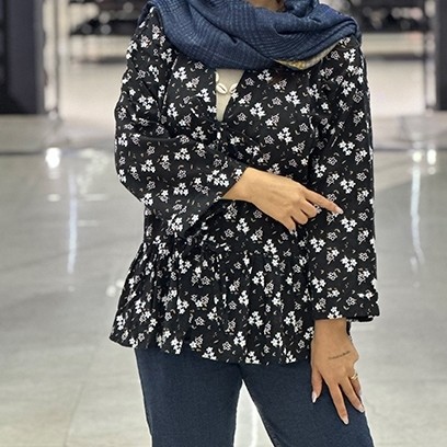 شومیز عروسکی کتان گل گلی