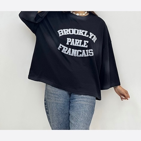 تیشرت باکسی پنبه زنانه (brooklin)