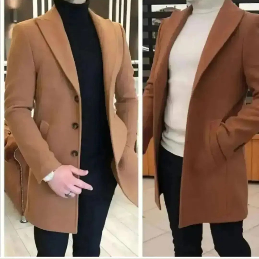 پالتو مردانه شیک لاکچری با بهترین کیفیت تنخور عالی کار صنعتی دوخته شده داخل کار آستر سارج خارجی کار شده