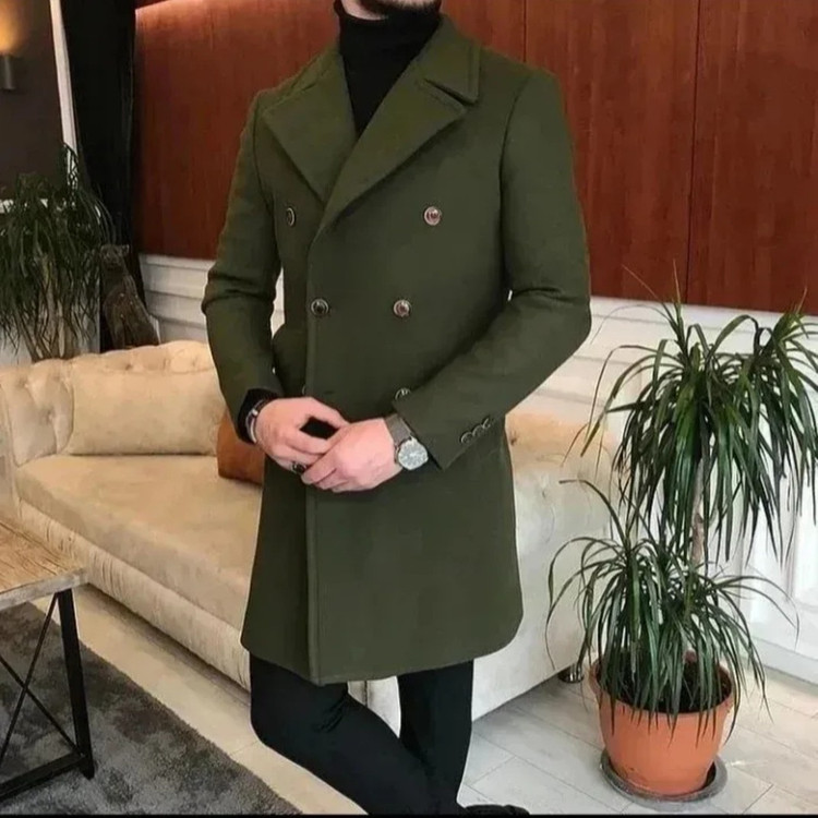 پالتو یقه شکاری مردانه سایز بندی از44تا56در چهار رنگ مشکی سبز یشمی نیسکا فیه ذغالی