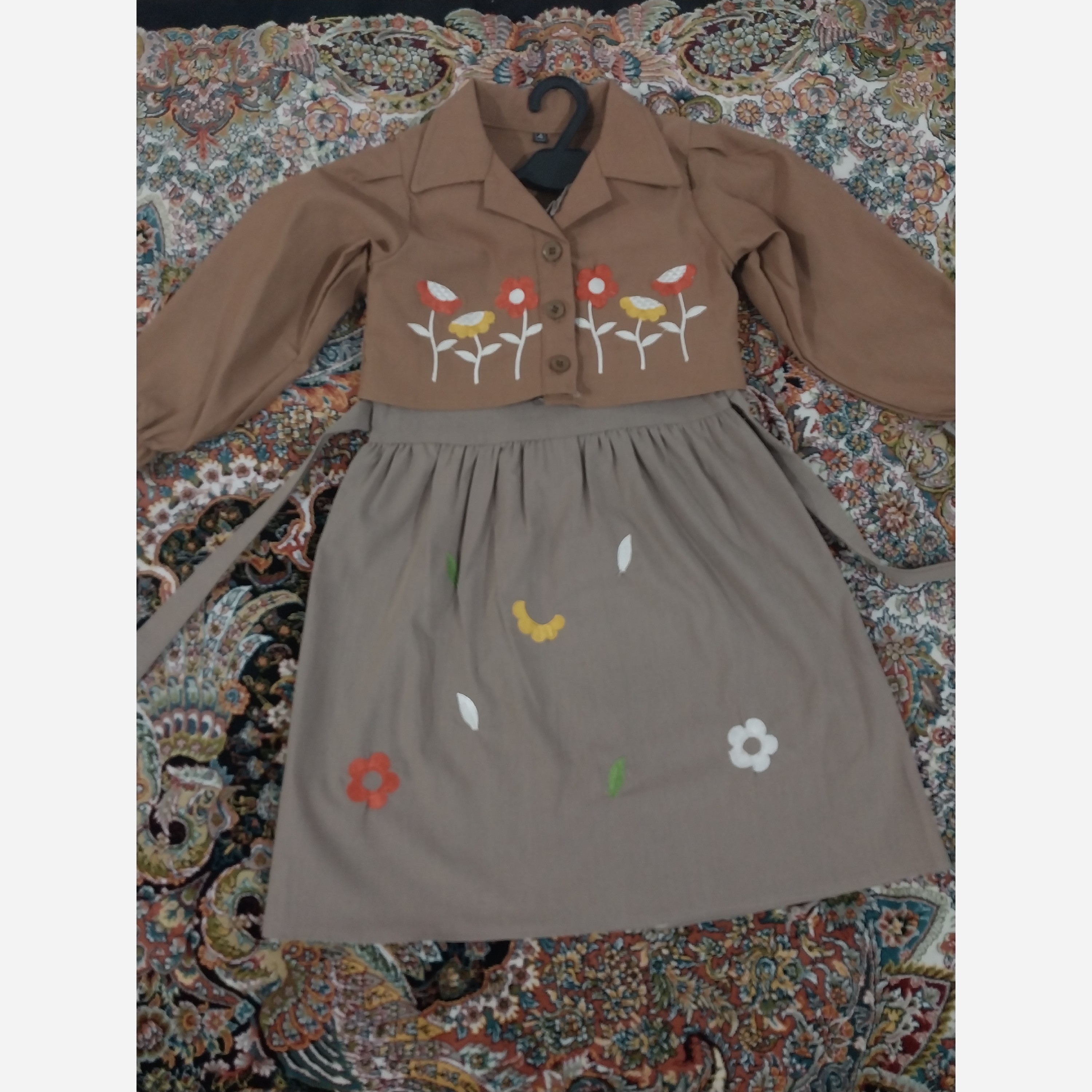 کت سارافا ن گلدوزی دخترانه گل